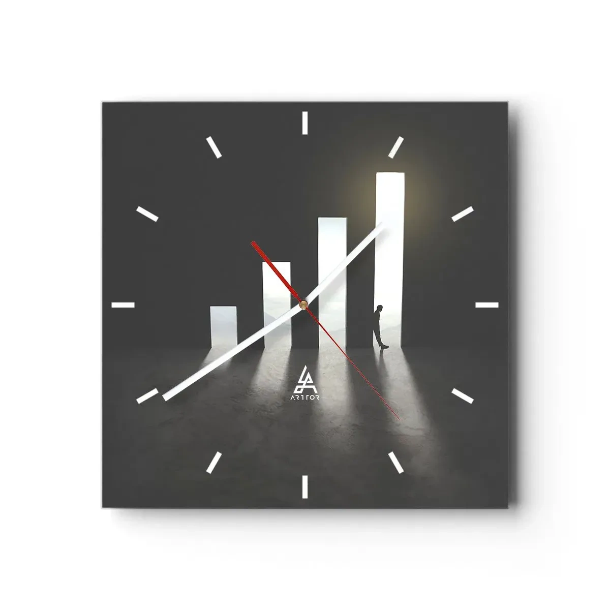 Relógio de parede - Relógio em vidro - Sucesso – impressão - 30x30 cm