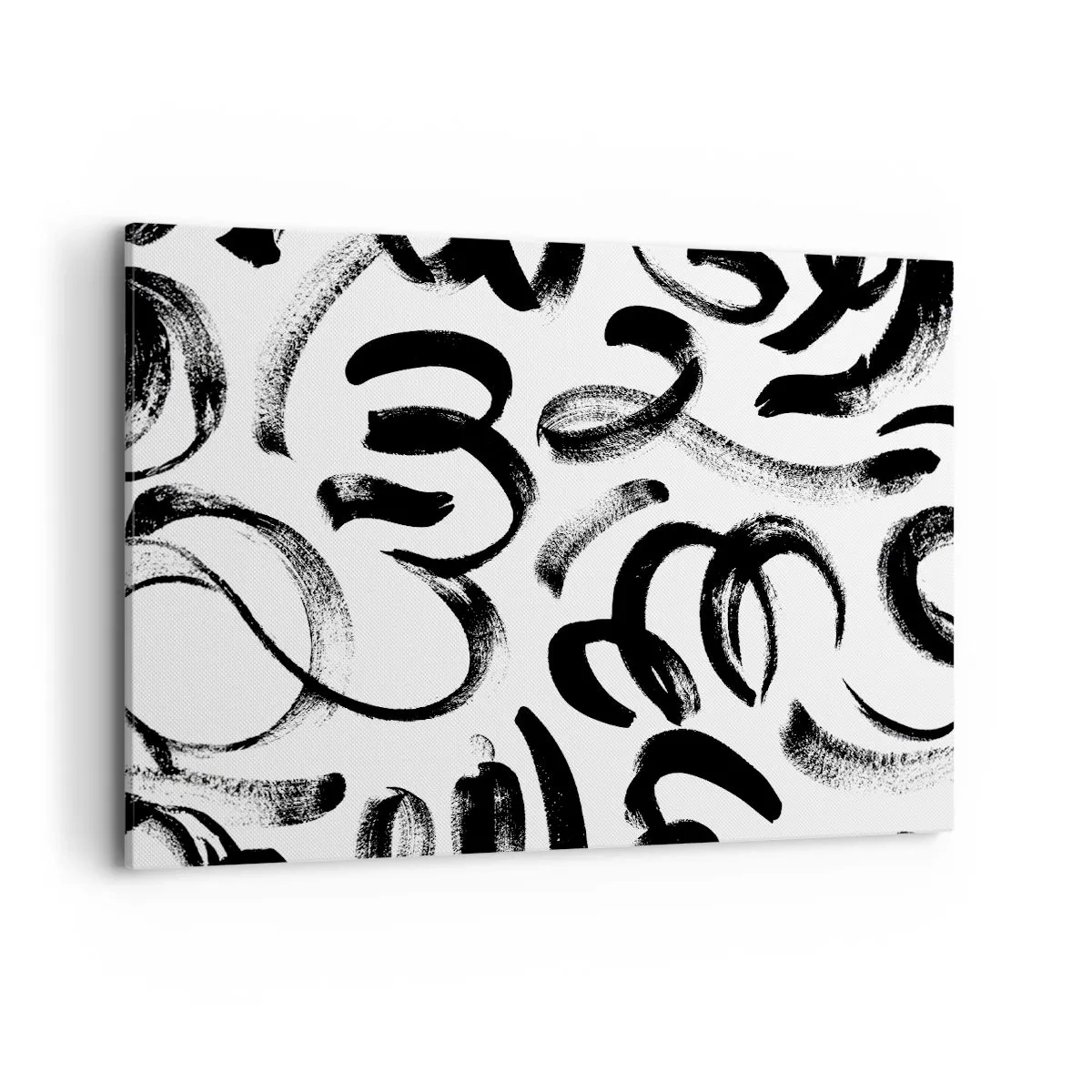 Quadro em tela - Preto sobre branco - 100x70 cm