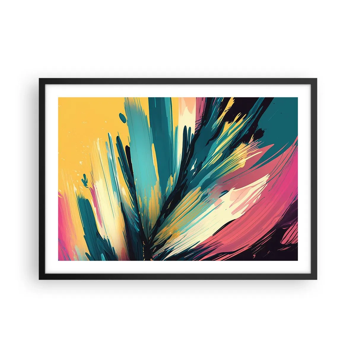 Pôster com moldura preta - Composição – uma explosão de alegria - 70x50 cm