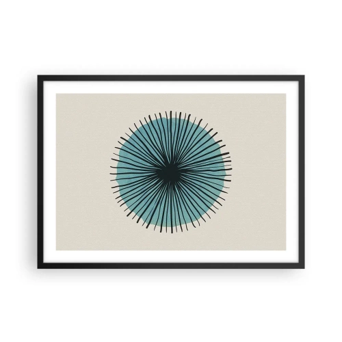 Pôster com moldura preta - Radiante sobre o azul - 70x50 cm