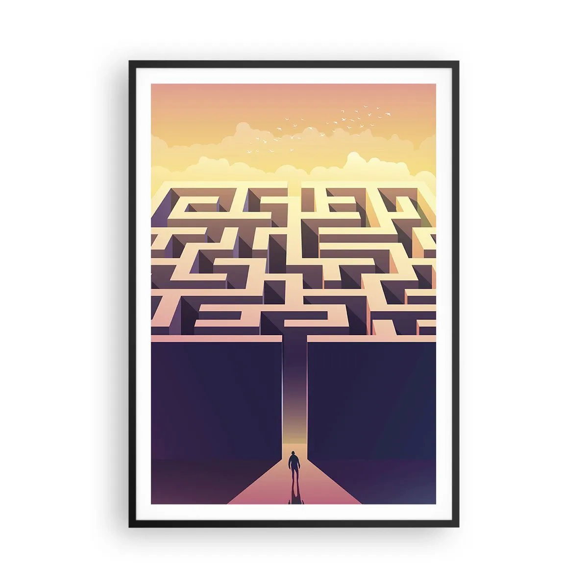 Pôster com moldura preta - Hora de decisão - 70x100 cm