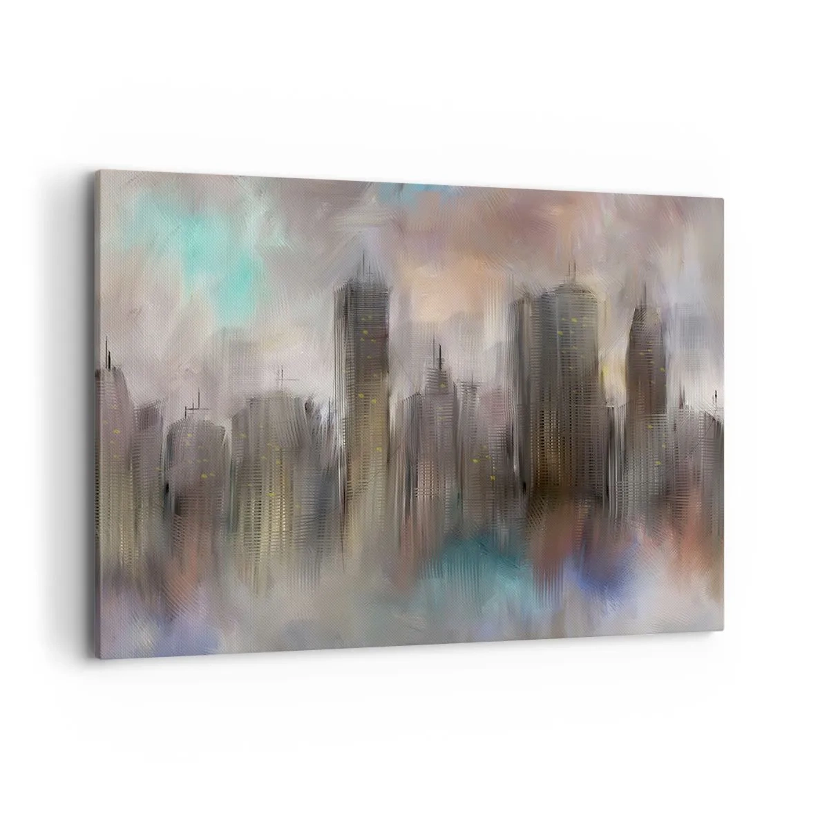 Quadro em tela - Composição de aço, pedra e névoa - 120x80 cm