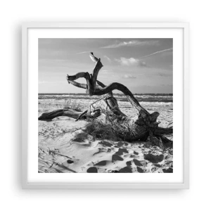 Pôster em moldura branca - Escultura do mar - 50x50 cm