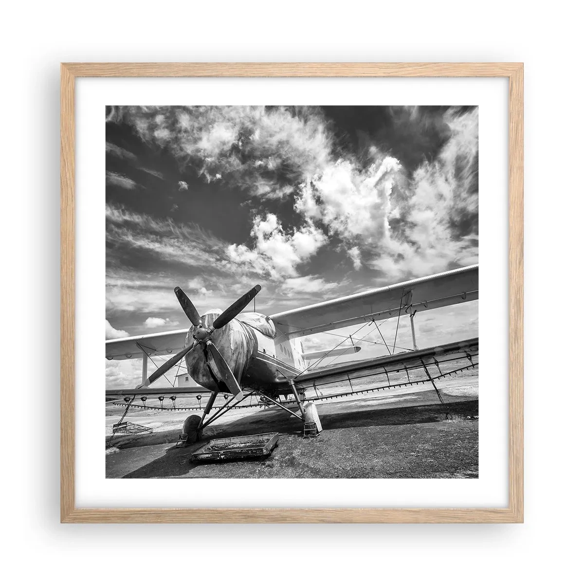 Pôster com moldura de carvalho claro - Mal posso esperar! - 50x50 cm