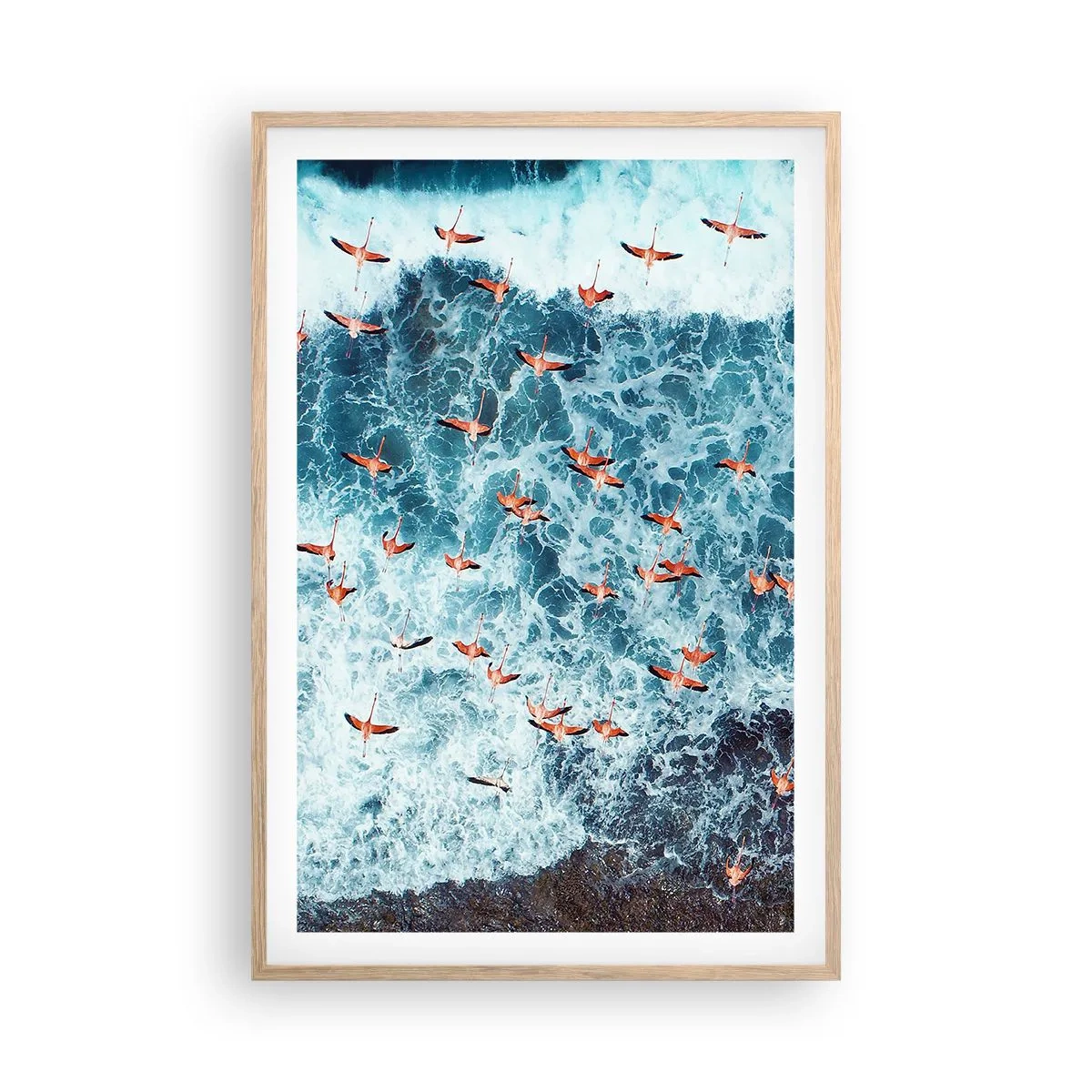 Pôster com moldura de carvalho claro - Desfile à beira-mar - 61x91 cm