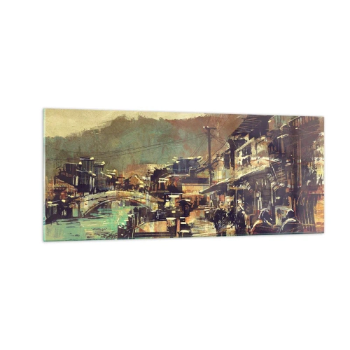 Quadro em vidro - A vida como uma riqueza cinzenta - 100x40 cm
