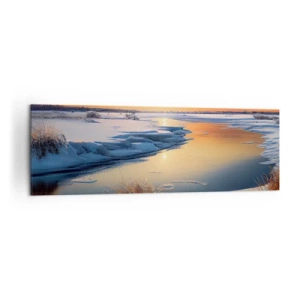 Quadro em tela - Pôr do sol de inverno - 160x50 cm
