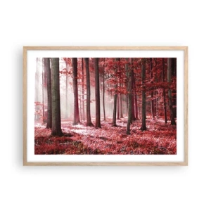 Pôster com moldura de carvalho claro - O vermelho também é belo - 70x50 cm