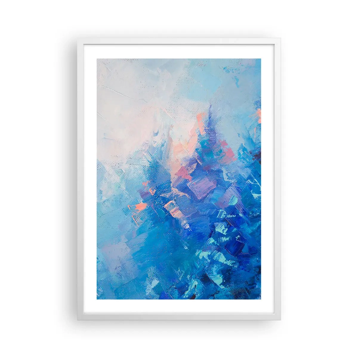 Pôster em moldura branca - Abstração de inverno - 50x70 cm