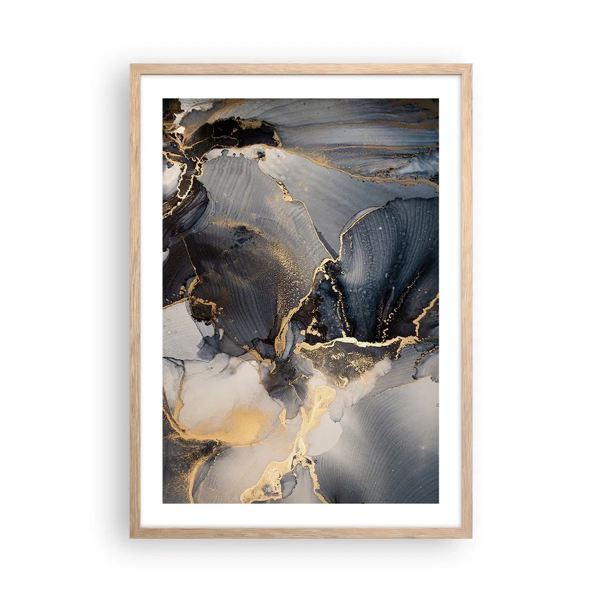 Pôster com moldura de carvalho claro - A vida da pedra - 50x70 cm