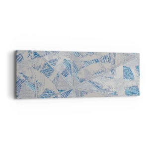 Quadro em tela - Em um labirinto azul e cinza - 90x30 cm