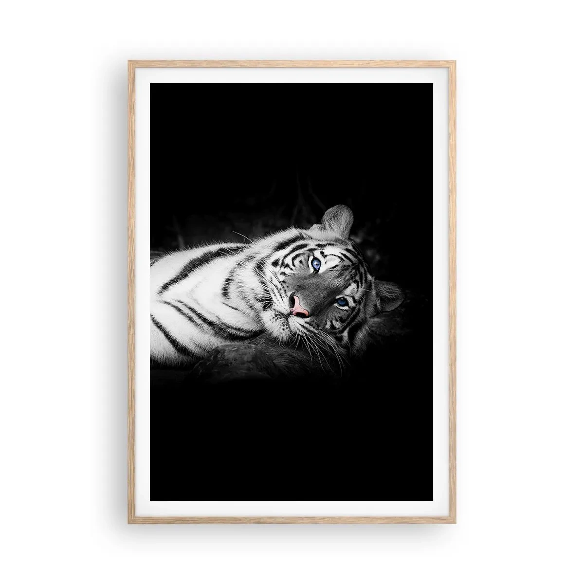 Pôster com moldura de carvalho claro - Selvagem e tranquilo - 70x100 cm