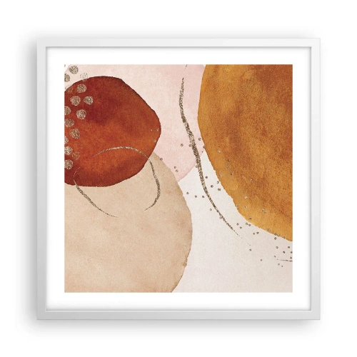Pôster em moldura branca - Redondeza e movimento - 50x50 cm
