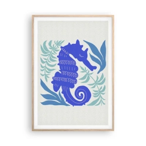 Pôster com moldura de carvalho claro - Em um prado subaquático - 70x100 cm