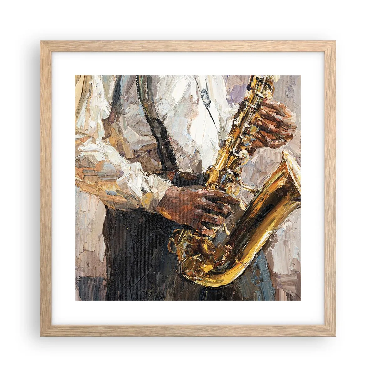 Pôster com moldura de carvalho claro - Hora do solo - 40x40 cm