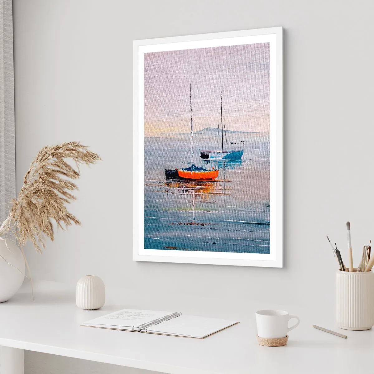 Pôster em moldura branca - Um merecido descanso - 40x50 cm