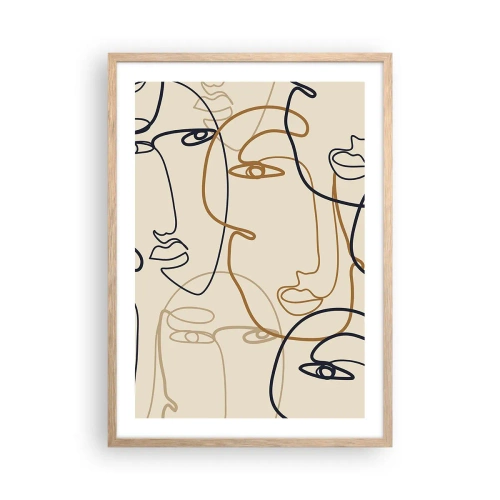 Pôster com moldura de carvalho claro - Retrato multiplicado - 50x70 cm
