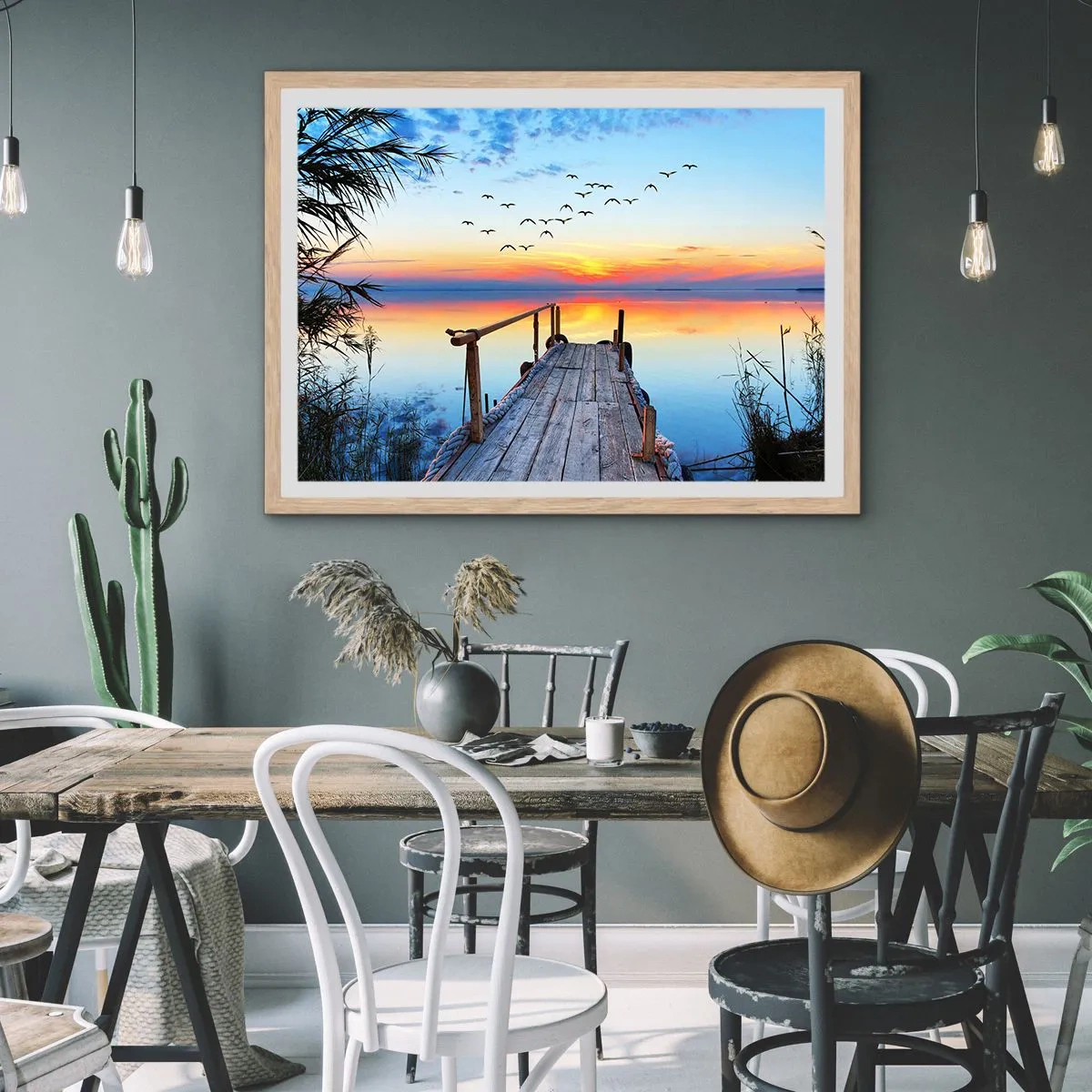 Pôster com moldura de carvalho claro - É hora de voltar... - 100x70 cm