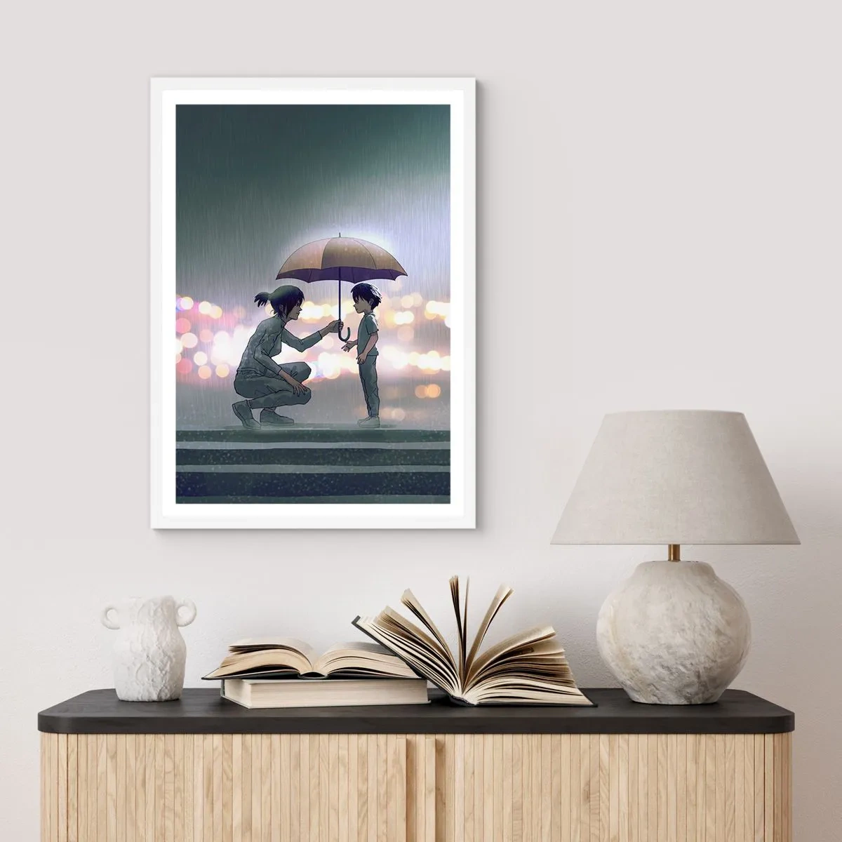 Pôster em moldura branca - Está tudo bem agora - 40x50 cm