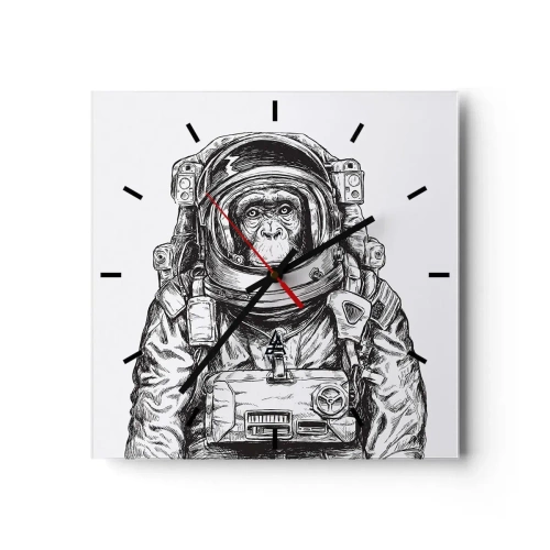 Relógio de parede - Relógio em vidro - Evolução alternativa - 30x30 cm