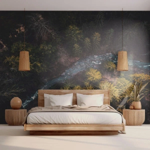 Papel de Parede Autocolante Deluxe Sticker - Rápido e cada vez mais rápido - Floresta, Rio, Paisagem - 500x350 cm