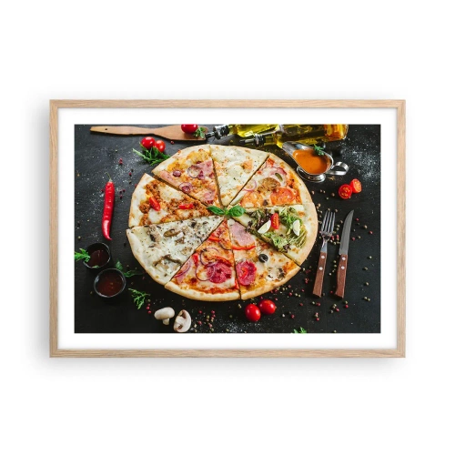 Pôster com moldura de carvalho claro - Gama de sabores - 70x50 cm