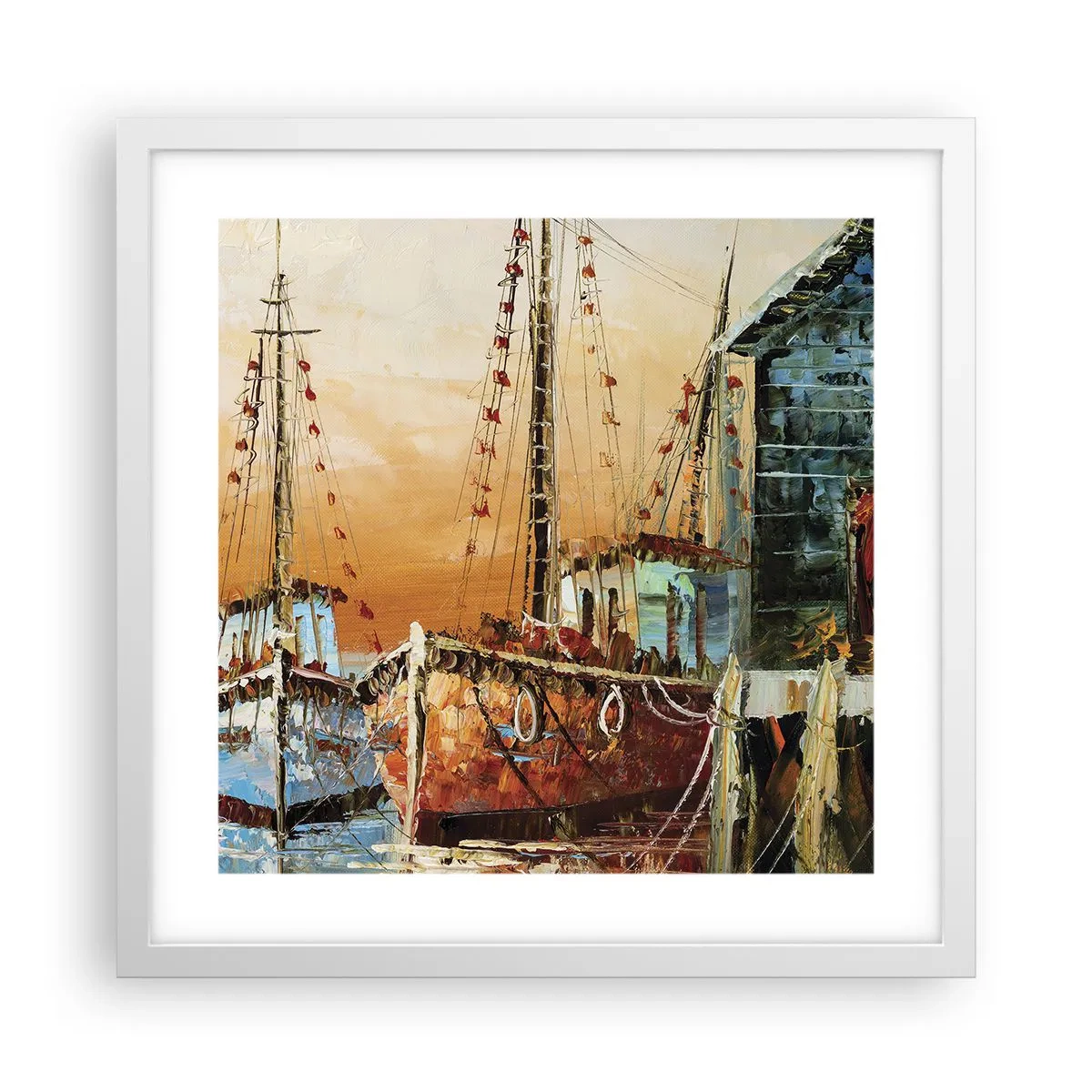 Pôster em moldura branca - Um regresso tranquilo - 40x40 cm