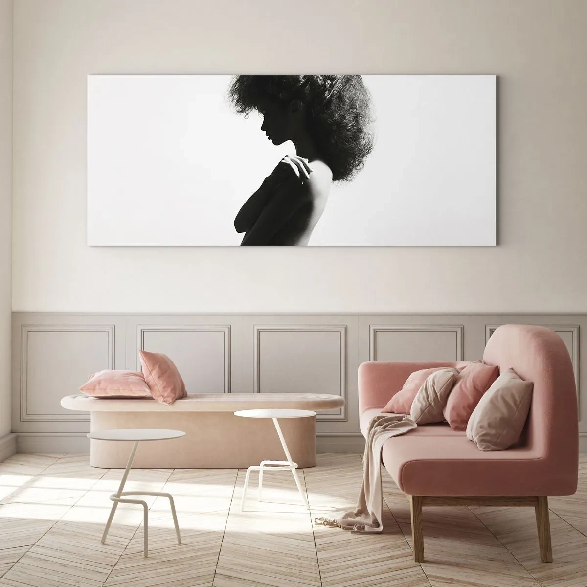 Quadro em vidro - Como uma flor em um caule fino - 120x50 cm