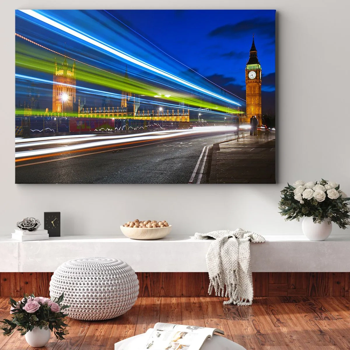 Quadro em tela - Sob o olhar atento do Big Ben - 100x70 cm