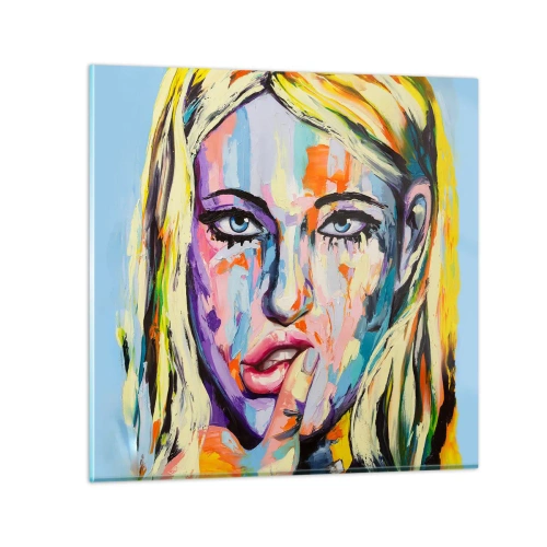 Quadro em vidro - Olhe-a diretamente nos olhos - 60x60 cm