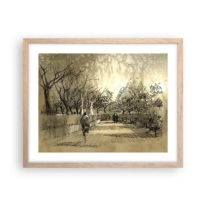 Pôster com moldura de carvalho claro - Um momento capturado por uma pena - 50x40 cm