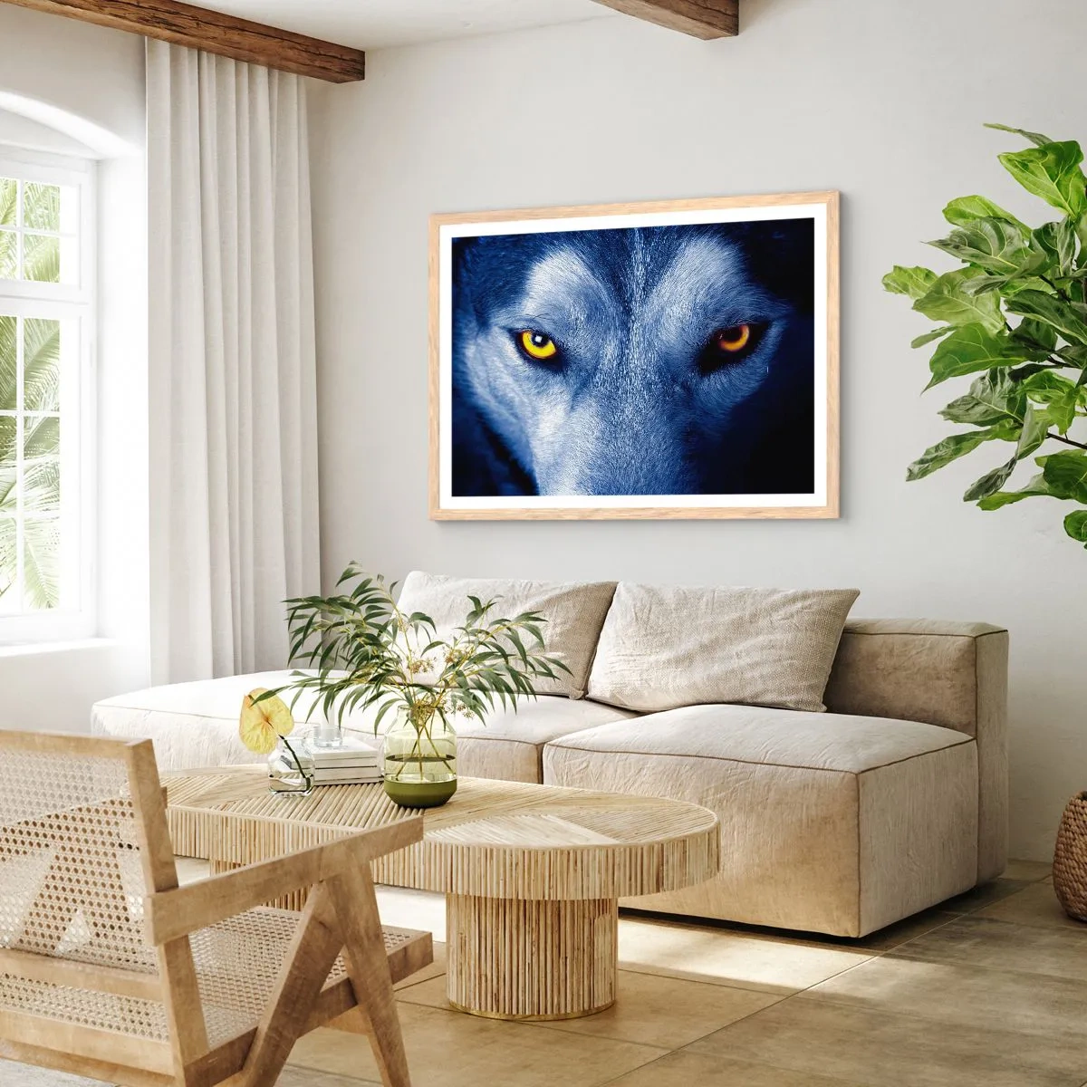 Pôster com moldura de carvalho claro - Olhar hipnotizante - 40x30 cm