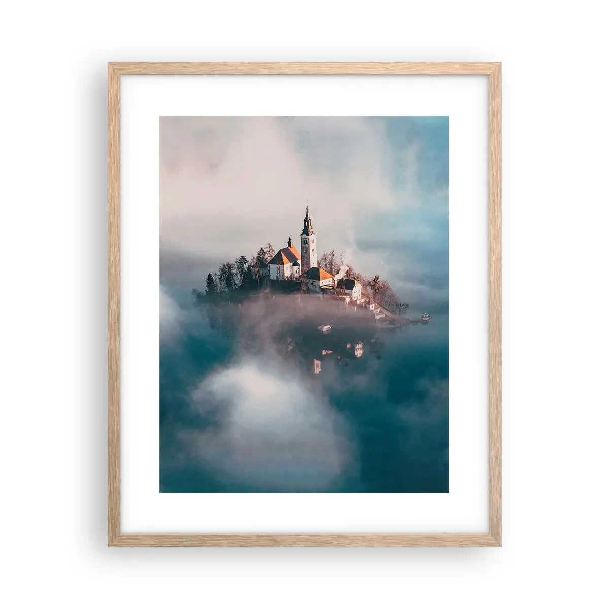 Pôster com moldura de carvalho claro - A ilha dos Sonhos - 40x50 cm