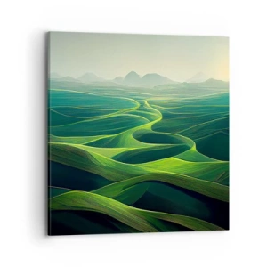 Quadro em tela - Nos vales verdes - 70x70 cm