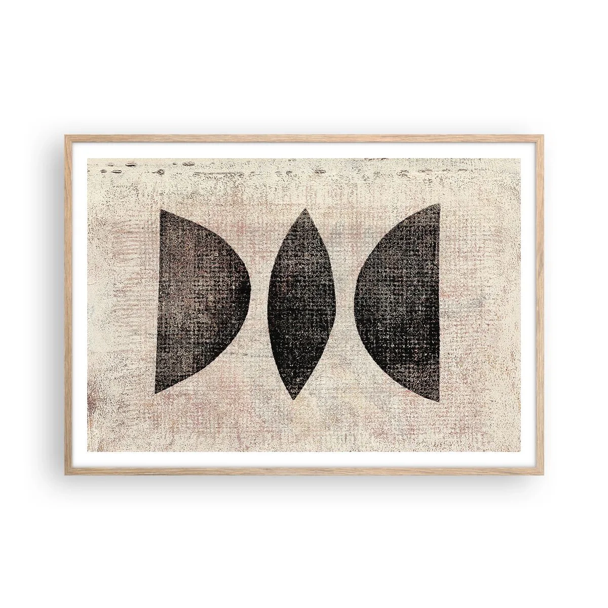 Pôster com moldura de carvalho claro - Abstração étnica - 100x70 cm