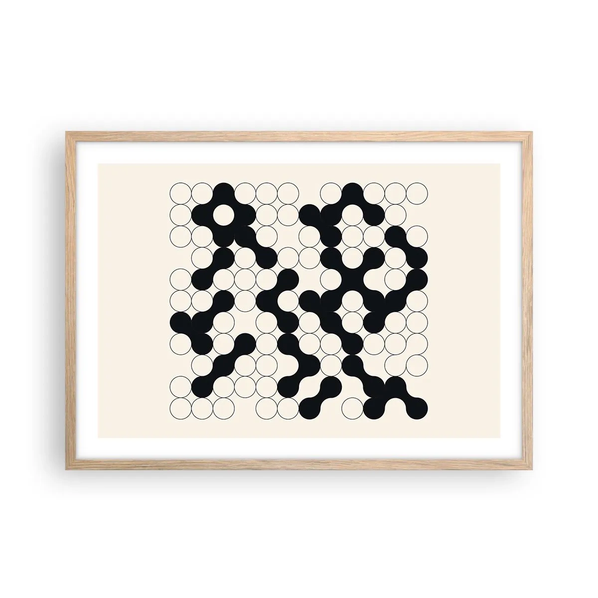 Pôster com moldura de carvalho claro - Jogo chinês – variação - 70x50 cm