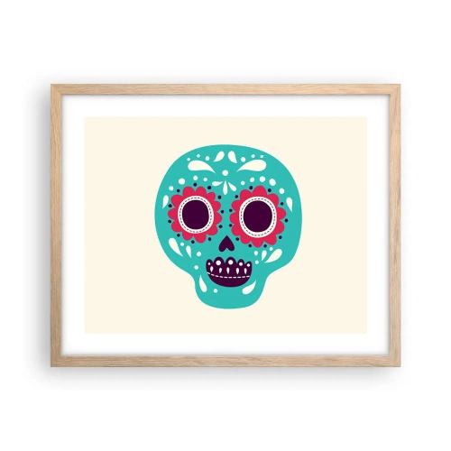 Pôster com moldura de carvalho claro - Vida – diversão até a morte - 50x40 cm