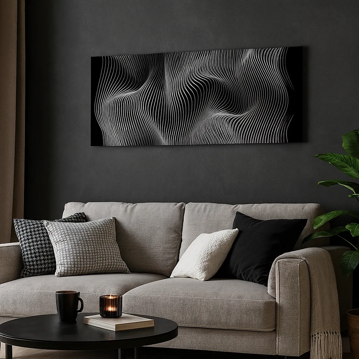 Quadro em tela - Dança de luz no espaço - 30x30 cm