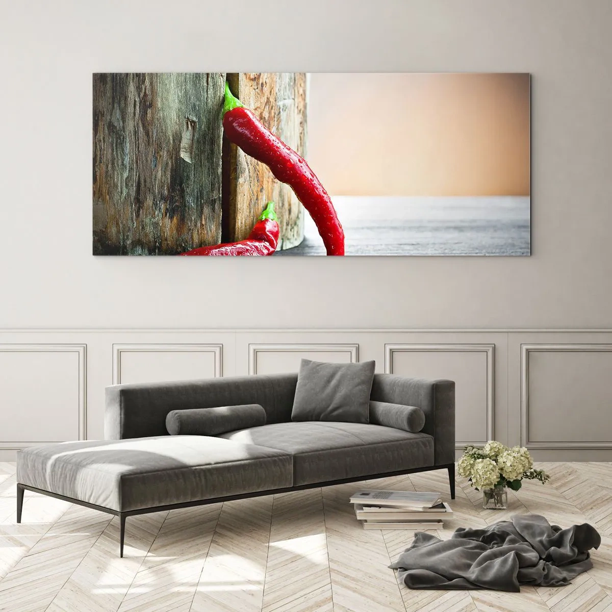 Quadro em vidro - Red hot chili peppers - 90x30 cm