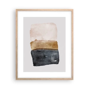 Pôster com moldura de carvalho claro - Composição das cores da terra - 40x50 cm