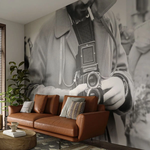 Papel de Parede Autocolante Deluxe Sticker - Estilo retro - Câmera, Vintage, Câmera - 200x140 cm