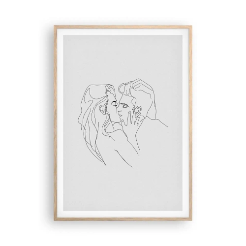 Pôster com moldura de carvalho claro - Com a mesma linha - 70x100 cm