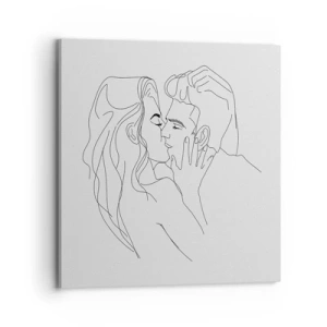 Quadro em tela - Com a mesma linha - 70x70 cm