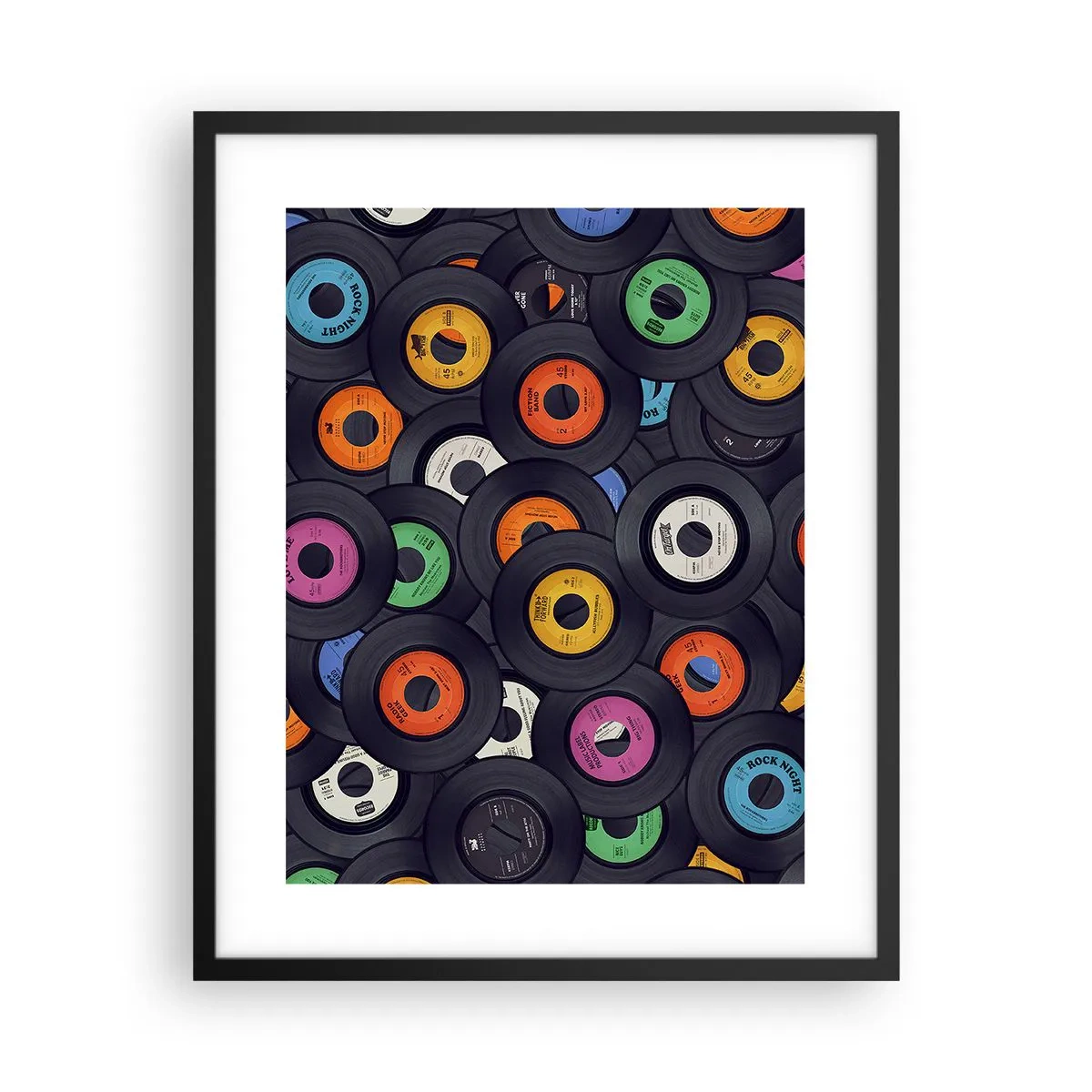 Pôster com moldura preta - Cores dos clássicos - 40x50 cm