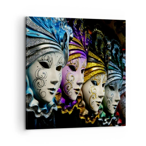 Quadro em tela - Mistério em ouro e prata - 50x50 cm