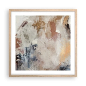 Pôster com moldura de carvalho claro - Abstração enevoada - 50x50 cm