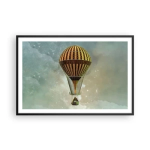 Pôster com moldura preta - Voos pioneiros - 91x61 cm