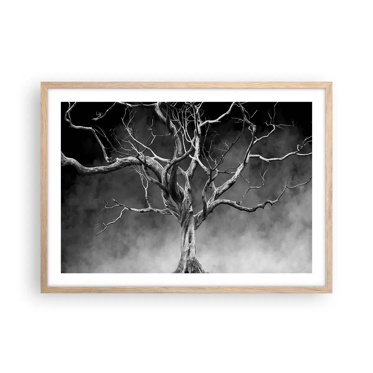 Pôster com moldura de carvalho claro - Primitivo e sagrado - 70x50 cm