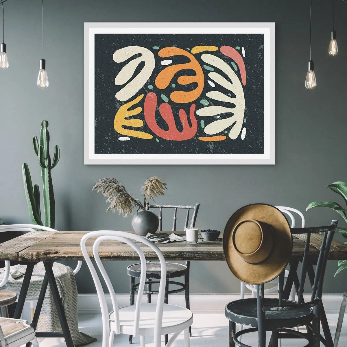 Pôster em moldura branca - Composição – estou prestes a pegar-te - 70x50 cm