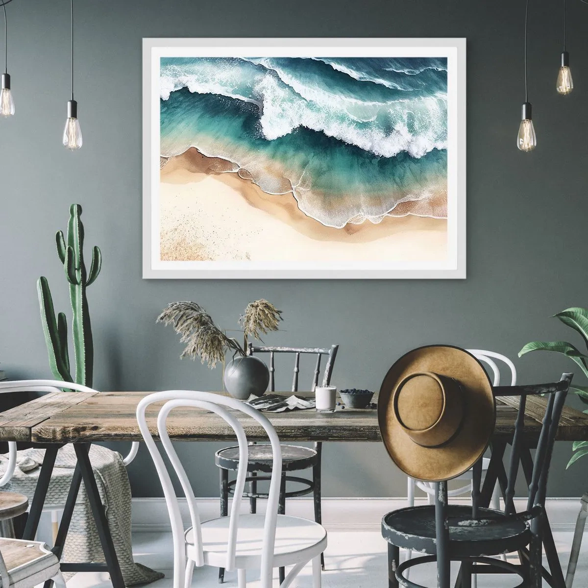 Pôster em moldura branca - O eterno encontro - 91x61 cm